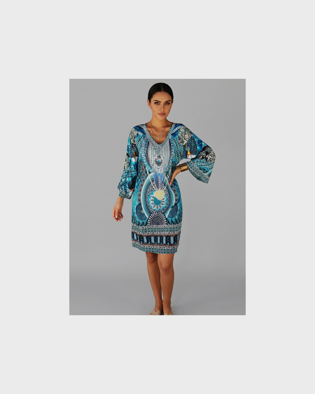 Irmgard Freiburg | Emelia  Vibrante Boho-Druckkleid