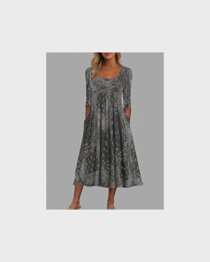 Isolde Weimar | Midi-Kleid mit Langen Ärmeln Casual