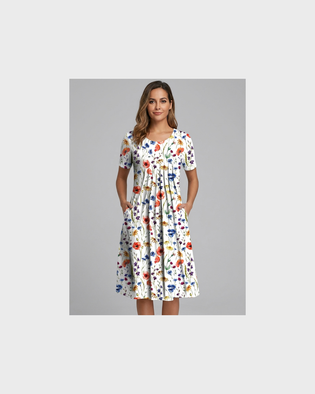 Lena Bamberg | Elegantes und Lässiges Blumenkleid mit Taschen