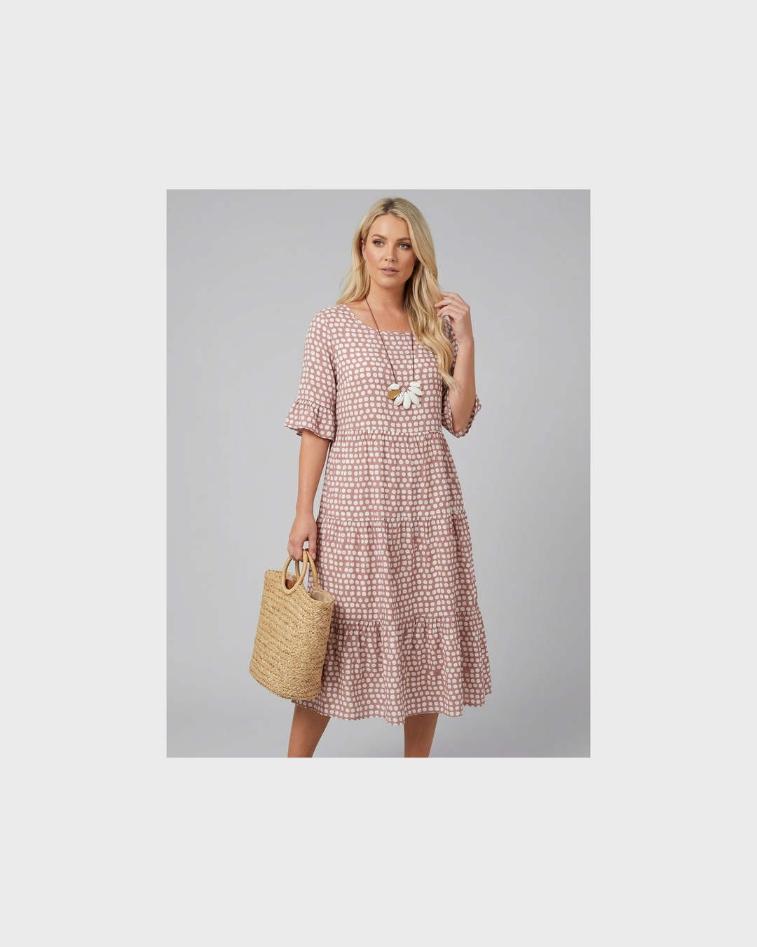Luise Coburg | Nicola  Midi-Kleid mit Kurzen Ärmeln
