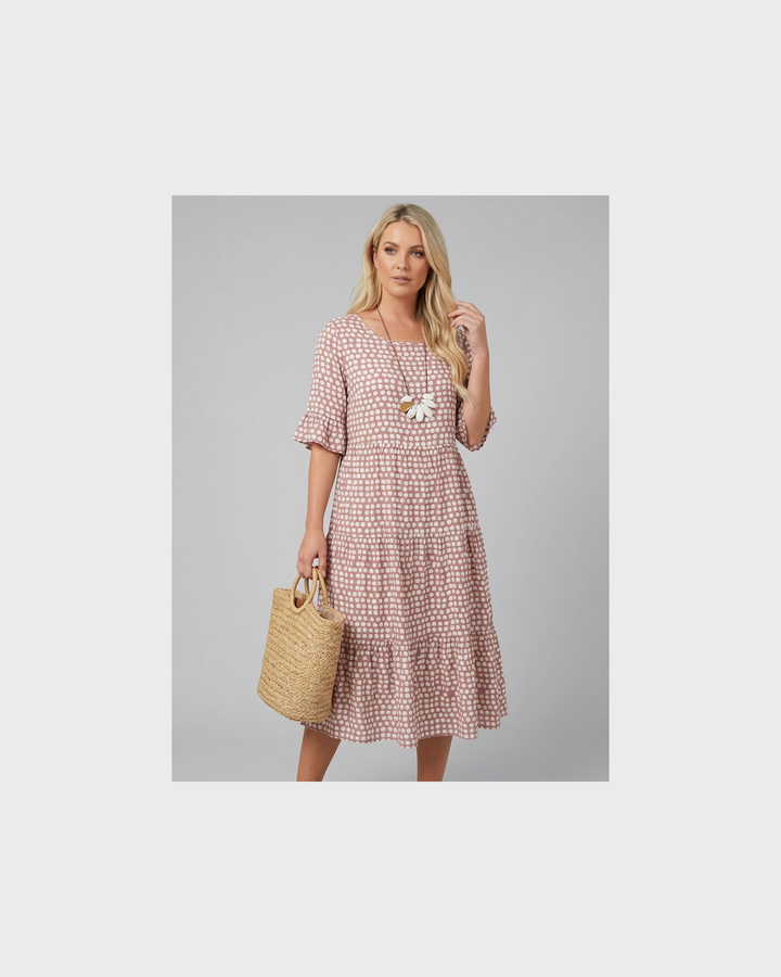 Luise Coburg | Nicola  Midi-Kleid mit Kurzen Ärmeln