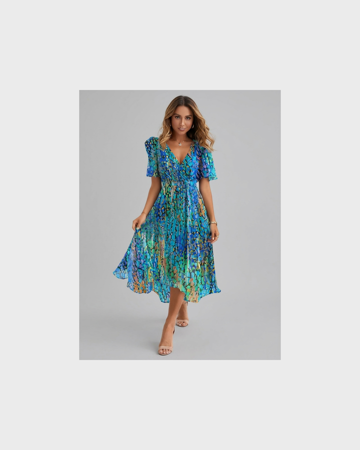 Marlene Bautzen | Luftige Blaue Midi-Kleid am Meer