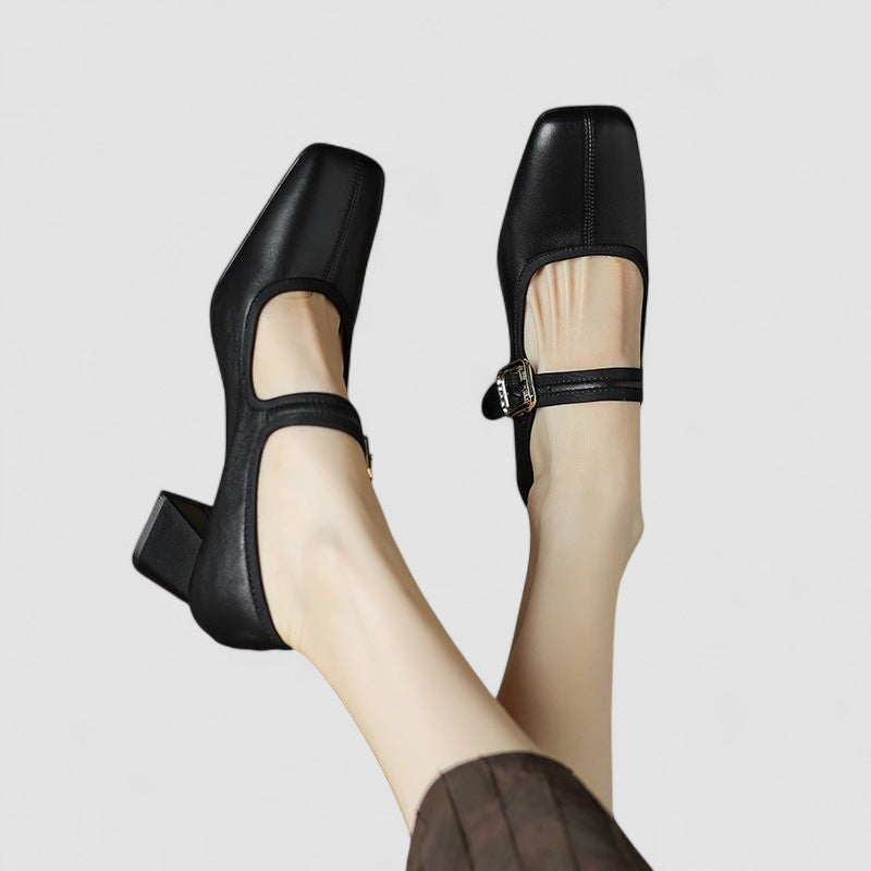 Wilhelmine Rüdesheim | Orthopädische Mary Jane Schuhe in Schwarz