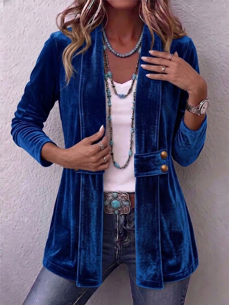 Katrin™ | Offener Blazer mit Schimmer