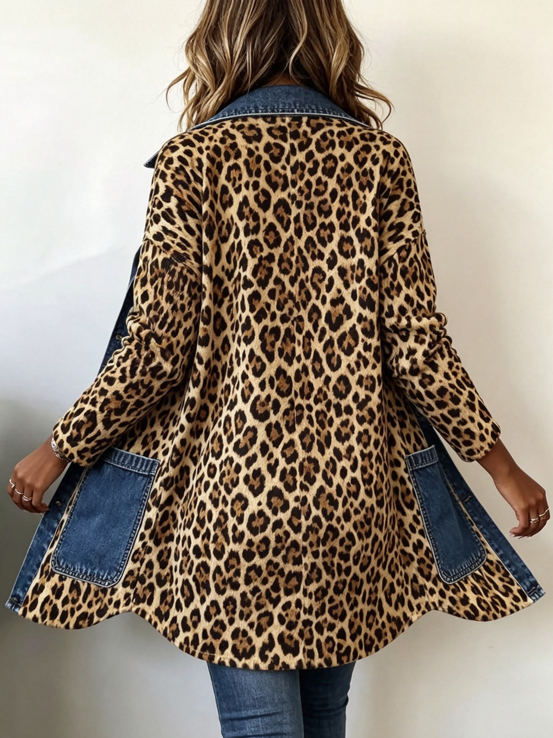 Regina™ | Lange Jacke mit Leoparden-Print
