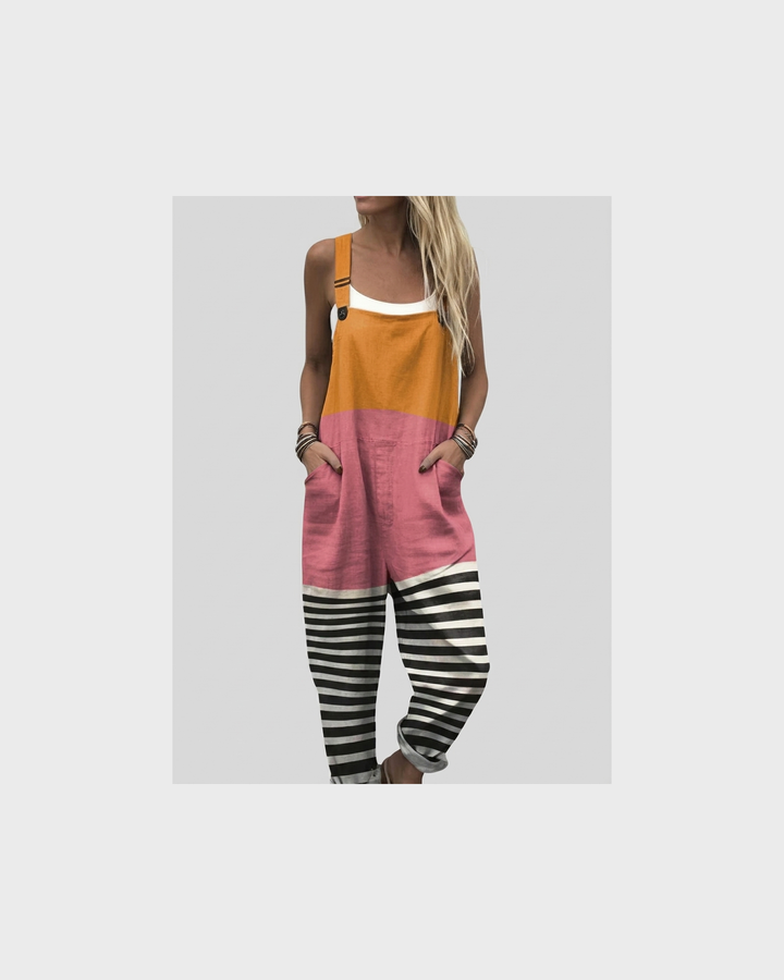 Sofia Wernigerode | Color-Block Latzhose Orange-Rosa
