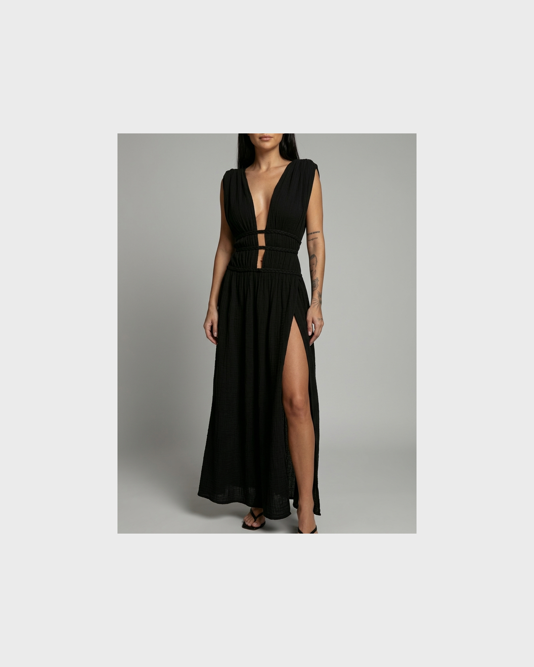 Theresa Wernigerode | Zolla  Texturiertes Kleid mit Schlitz